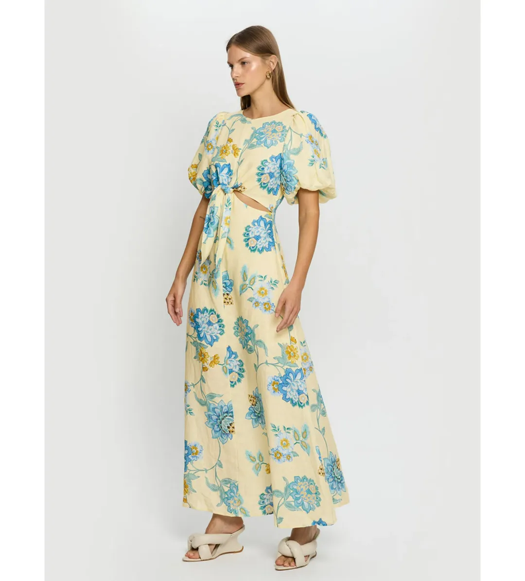 Kivari Giselle Cut Out Maxi Dress Floral Size AU 14 for rent on The Volte - main image
