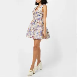 Zimmermann Tama V Neck Mini Dress in Floral Size 2 / AU 12 for rent on The Volte - image 4