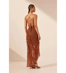 Shona Joy Martina Cowl Neck Asymmetrical Maxi Dress Martina Print Size AU 6 for rent on The Volte - image 2