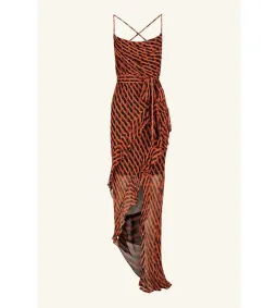 Shona Joy Martina Cowl Neck Asymmetrical Maxi Dress Martina Print Size AU 6 for rent on The Volte - image 3