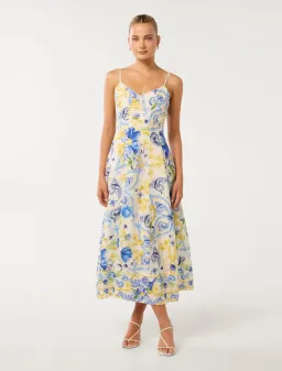 Forever New Chiara Printed Midi Dress Capri Tile Size 12 for rent on The Volte - image 2
