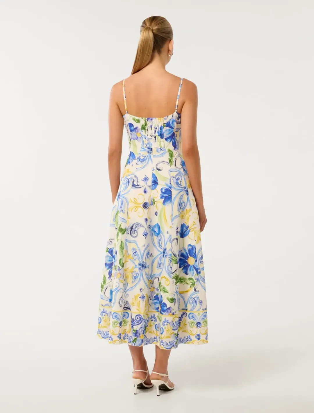 Forever New Chiara Printed Midi Dress Capri Tile Size 12 for rent on The Volte - main image