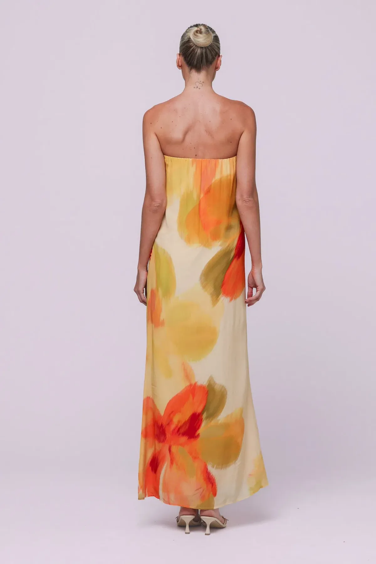 Isabelle Quinn Abbie Strapless Maxi Dress Marigold Size 8 - Image 2