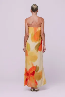 Isabelle Quinn Abbie Strapless Maxi Dress Marigold Size 10 for rent on The Volte - image 2