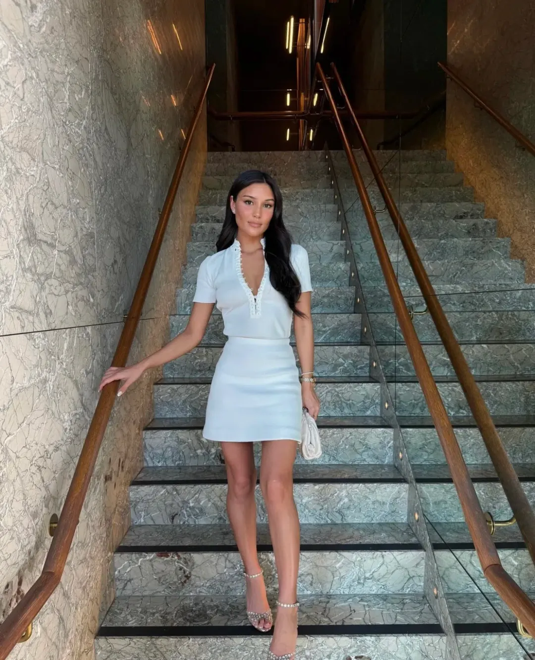 Scanlan Theodore Daisy Crepe Knit Top and Mini Skirt Set Cream Size 6 for rent on The Volte - main image