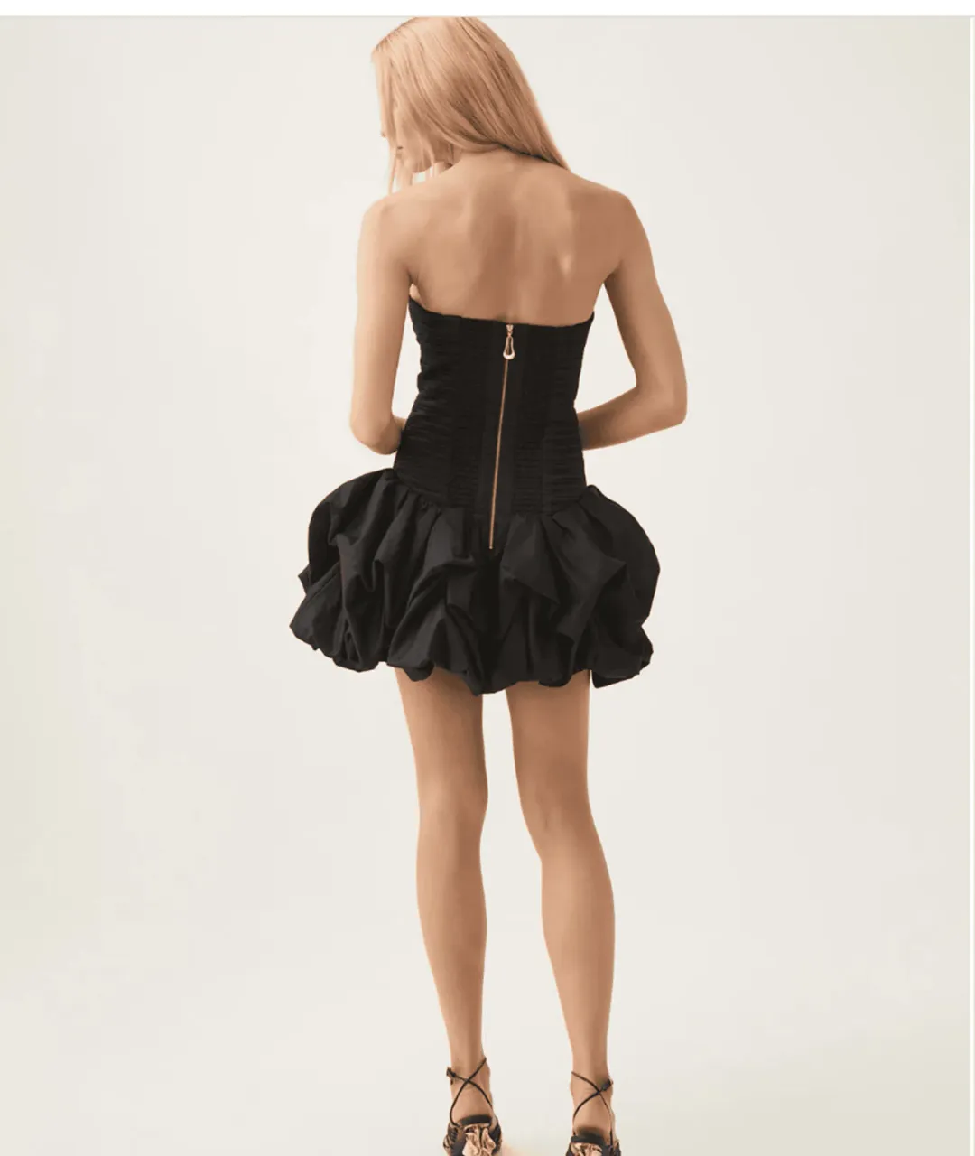 Aje Violette Bubble Hem Mini Dress in Black Size 10 for rent on The Volte - main image