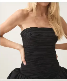 Aje Violette Bubble Hem Mini Dress in Black Size 10 for rent on The Volte - image 2