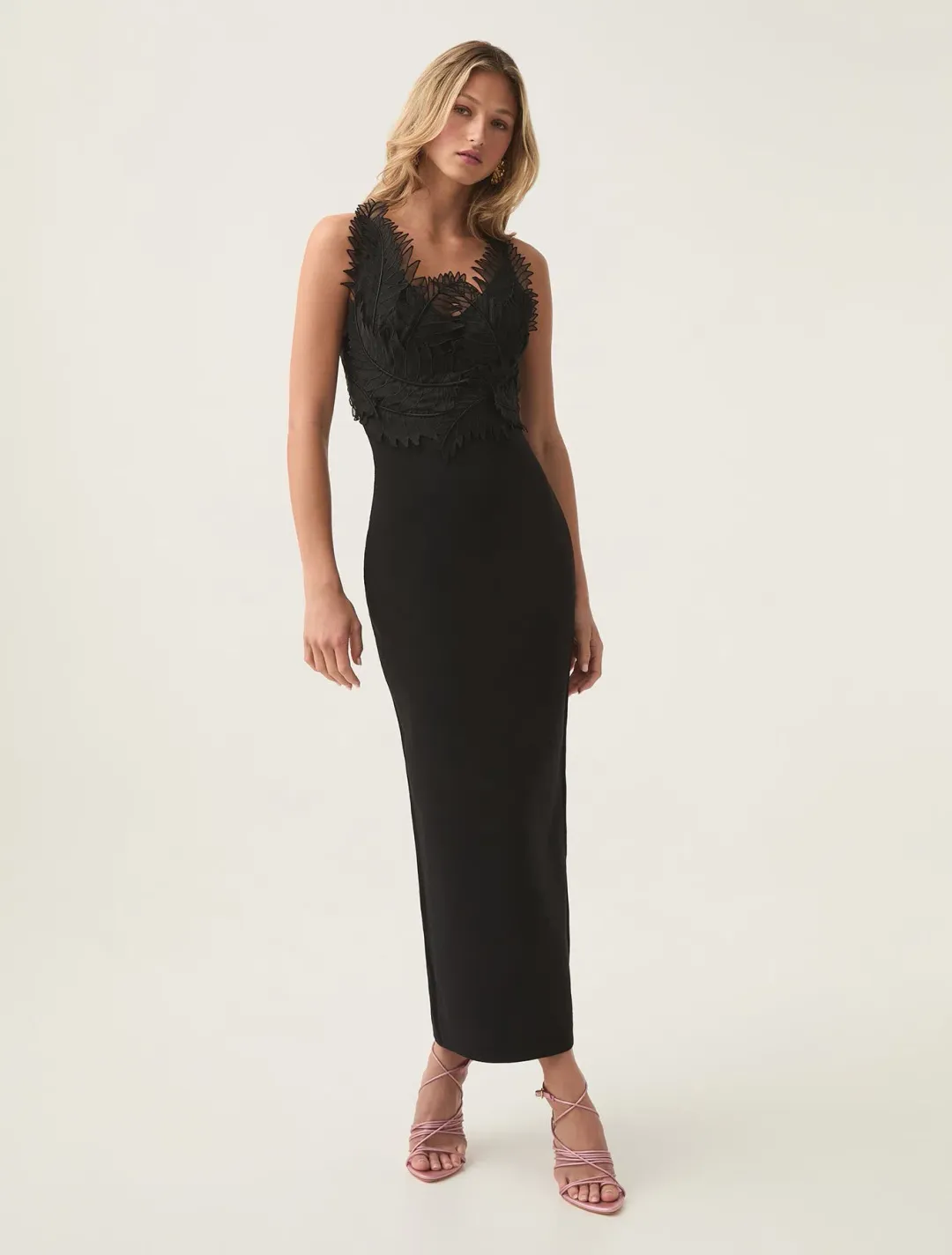 Aje Daisy Knit Maxi Dress in Black Size 10 for rent on The Volte - main image