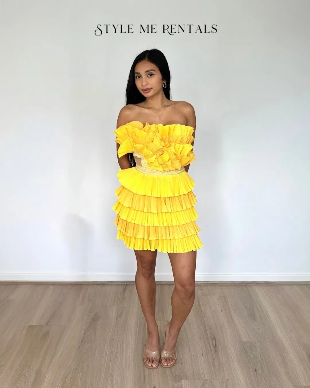 Eliya the Label Josephine Mini Dress Yellow Size XS for rent on The Volte - main image