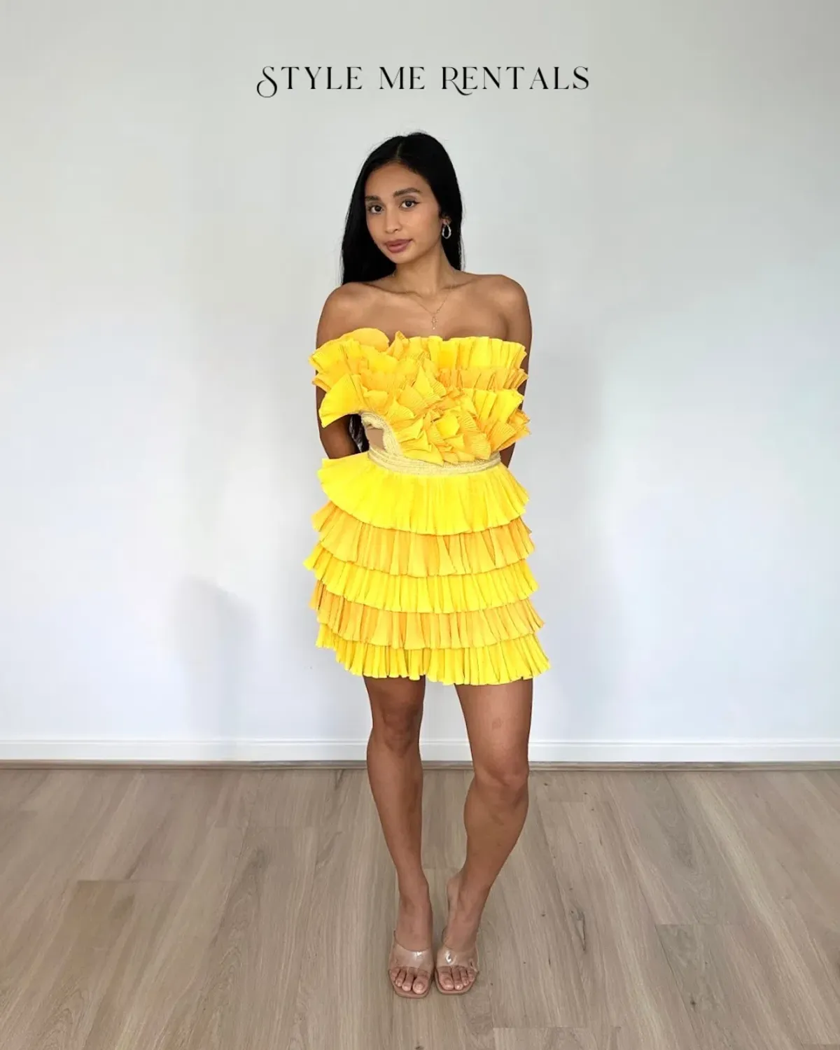 Eliya the Label Josephine Mini Dress Yellow Size XS - Image 4