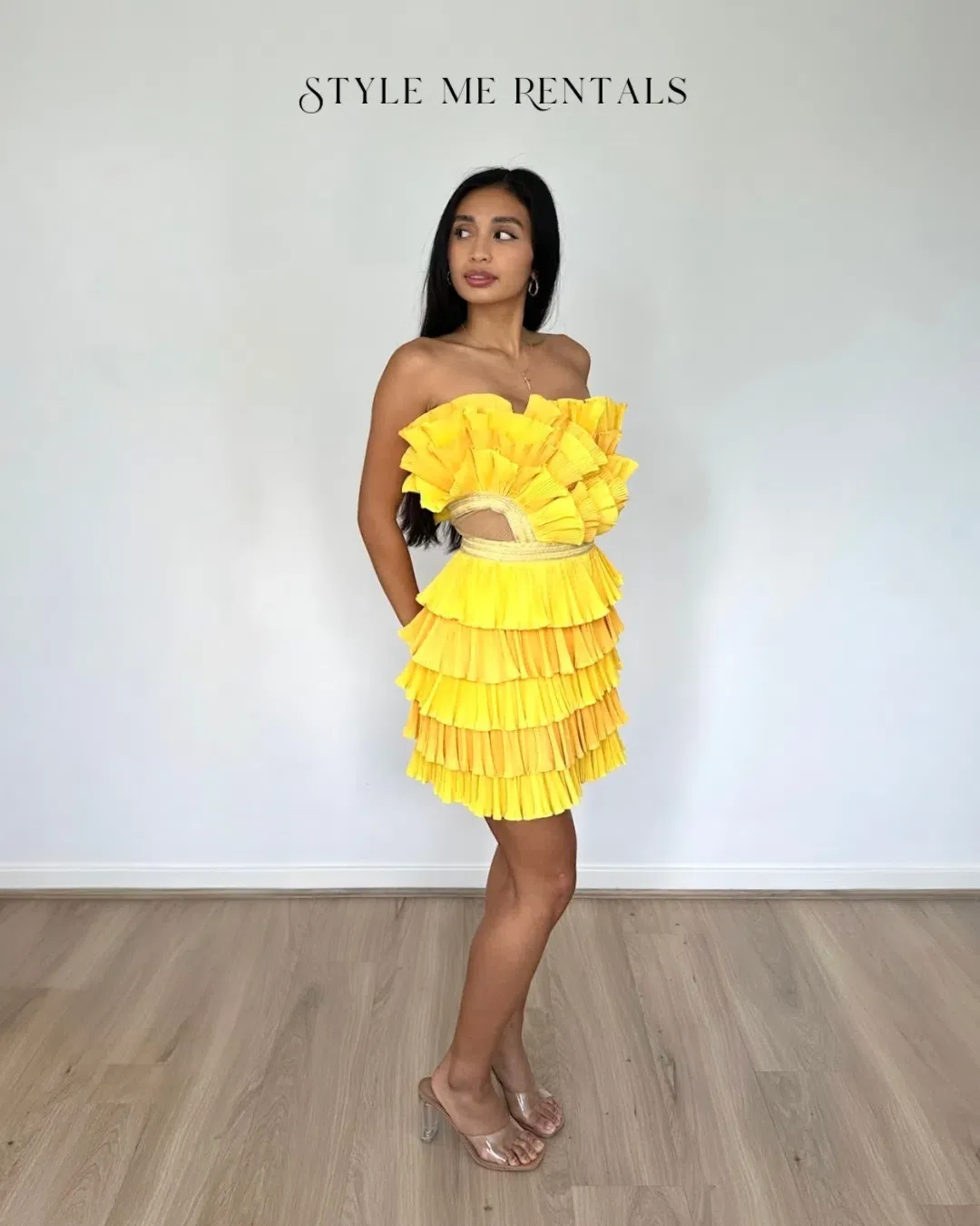 Eliya the Label Josephine Mini Dress Yellow Size XS for rent on The Volte - main image