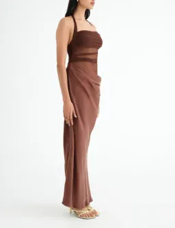 BENNI Gina Maxi Dress Brown Size 6 for rent on The Volte - image 2