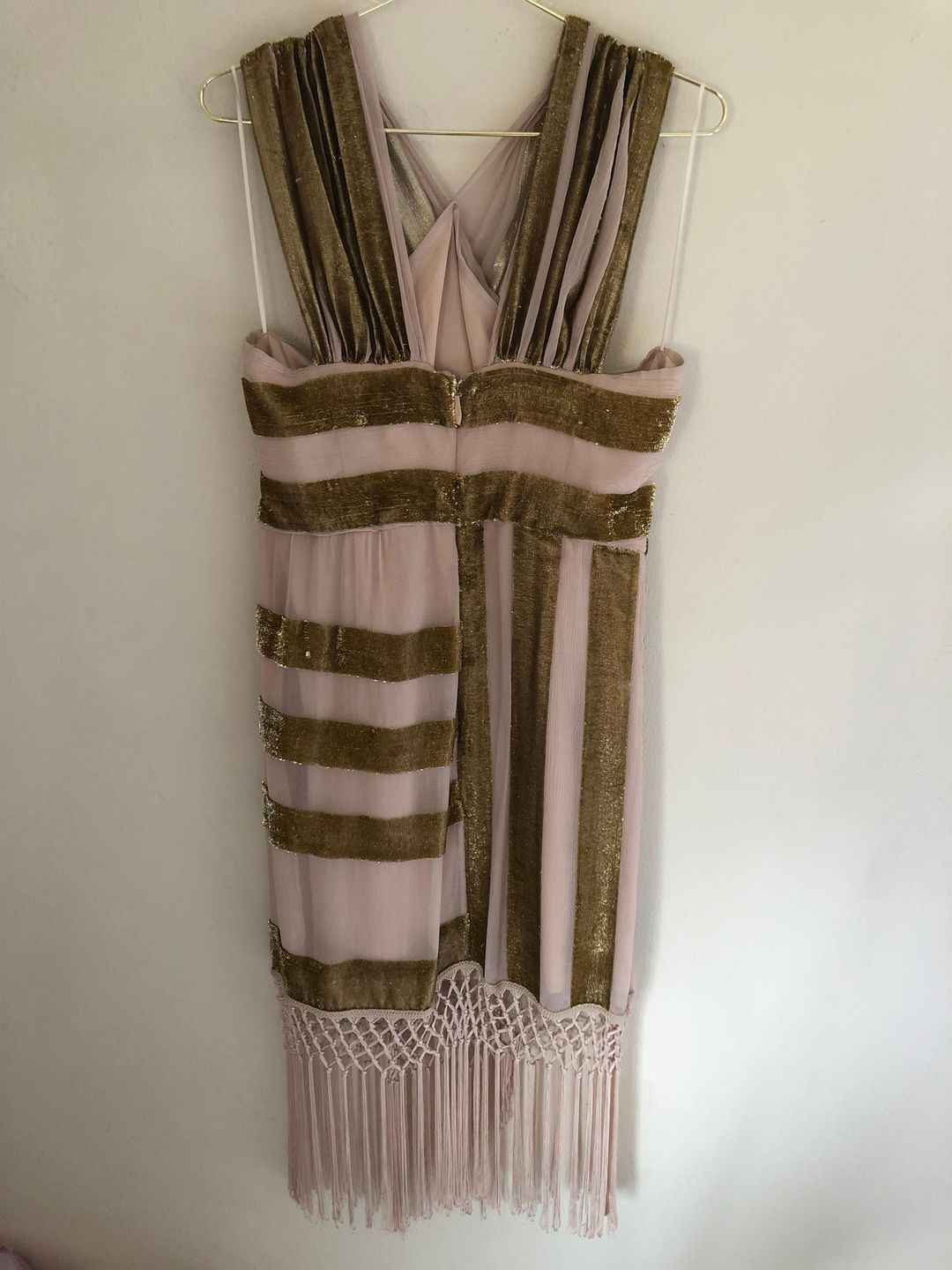 Alice mccall surrealist dress in pink and champagne. Size 12 for rent on The Volte - main image