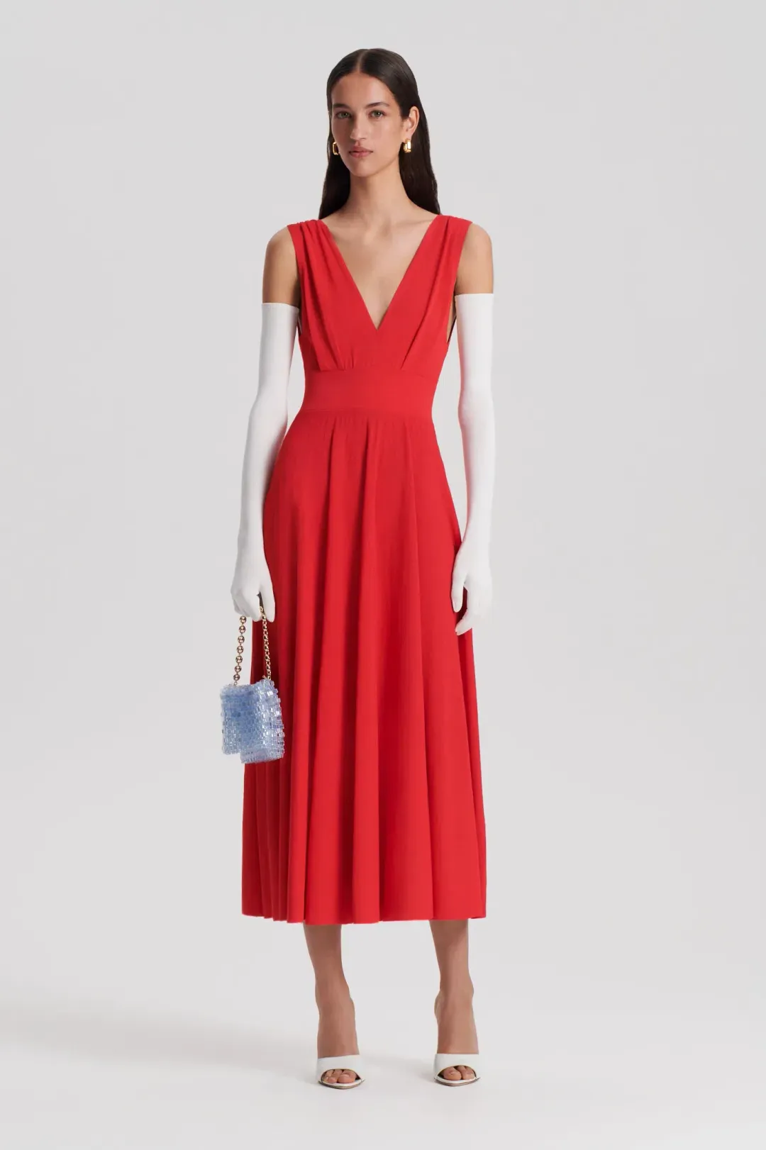 Scanlan Theodore Soft Jersey Dress in Red Size 8 for rent on The Volte - main image