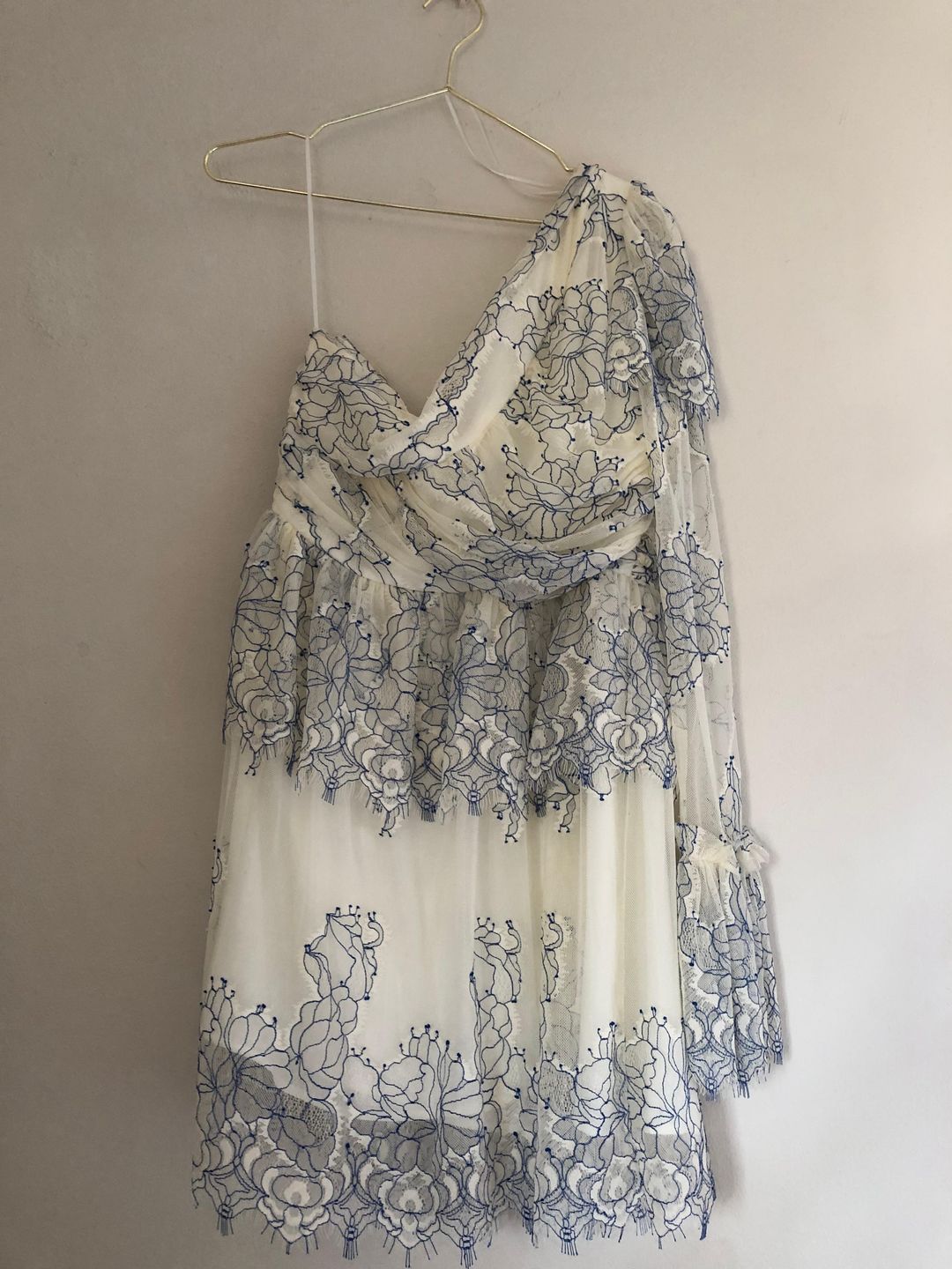 Alice McCall isn’t she lovely cream and cobalt size 12 dress for rent on The Volte - main image