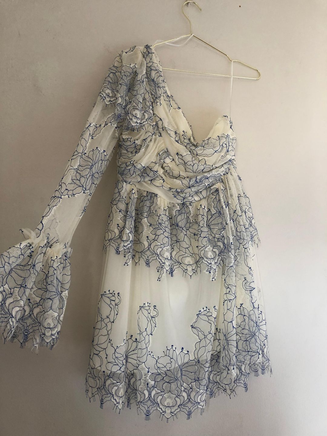 Alice McCall isn’t she lovely cream and cobalt size 12 dress for rent on The Volte - main image