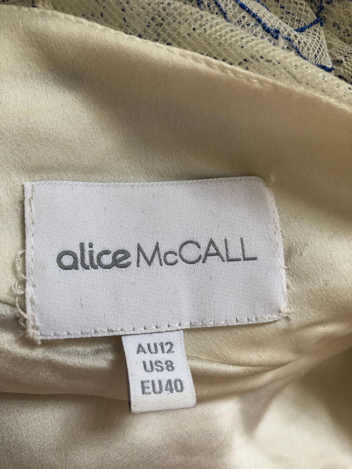 Alice McCall isn’t she lovely cream and cobalt size 12 dress - Image 5