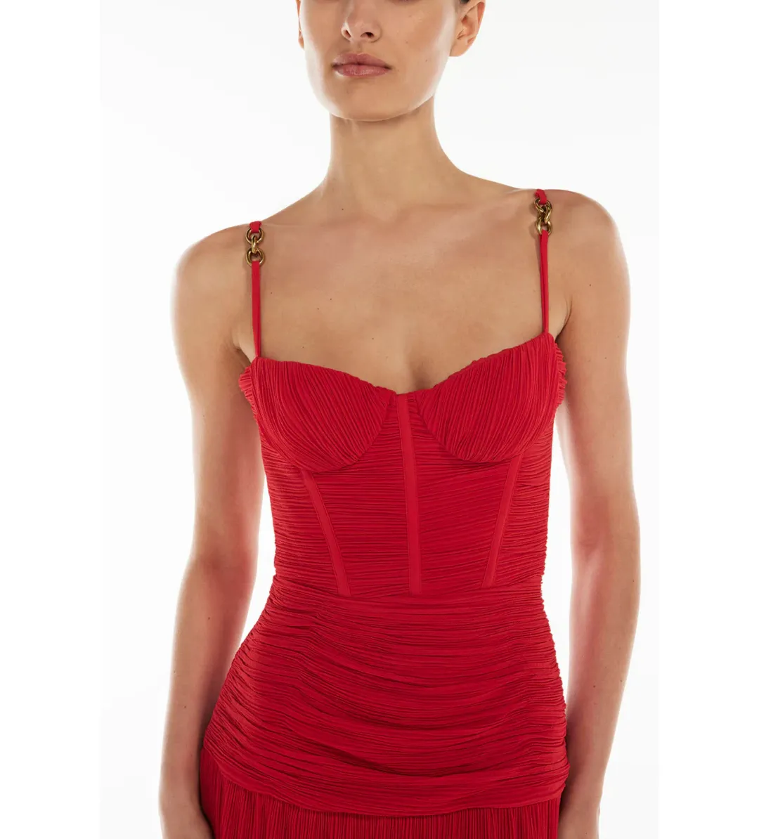 Manning Cartell Double Time Pleat Dress Red Size AU 10 for rent on The Volte - main image