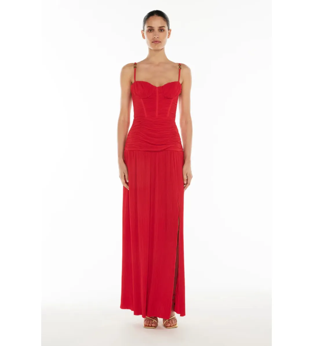 Manning Cartell Double Time Pleat Dress Red Size AU 10 for rent on The Volte - main image