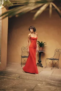 Manning Cartell Double Time Pleat Dress Red Size AU 6 for rent on The Volte - image 1