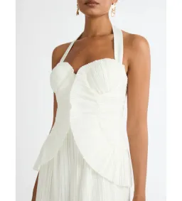 Sheike Peyton Pleated Mini Dress in Ivory Size AU 8 for rent on The Volte - image 2
