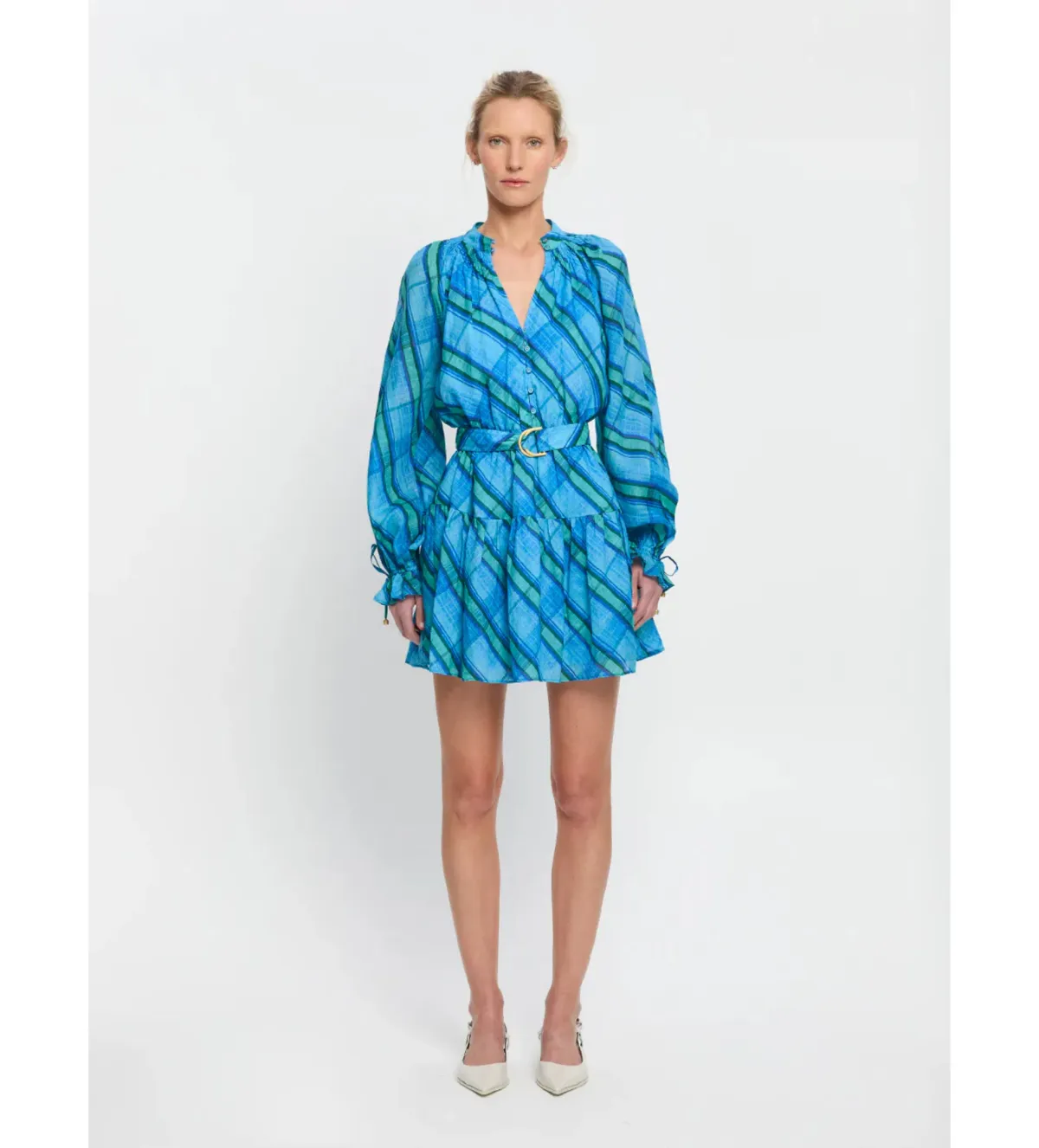 Kivari Oceana Mini Dress Blue Size AU 8 for rent on The Volte - main image