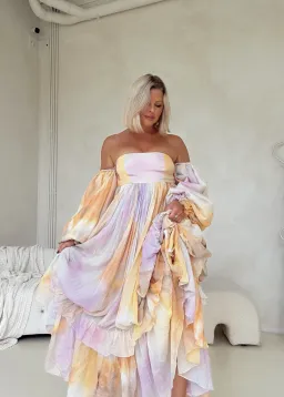 Rooh Collective Poppy Rainbow Maxi Dress Multi Size AU 12 for rent on The Volte - image 1