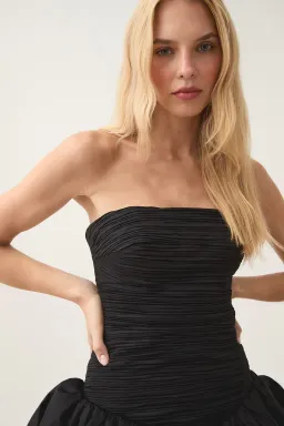 Aje Violette Bubble Hem Mini Dress Black Size AU 6 for rent on The Volte - image 4