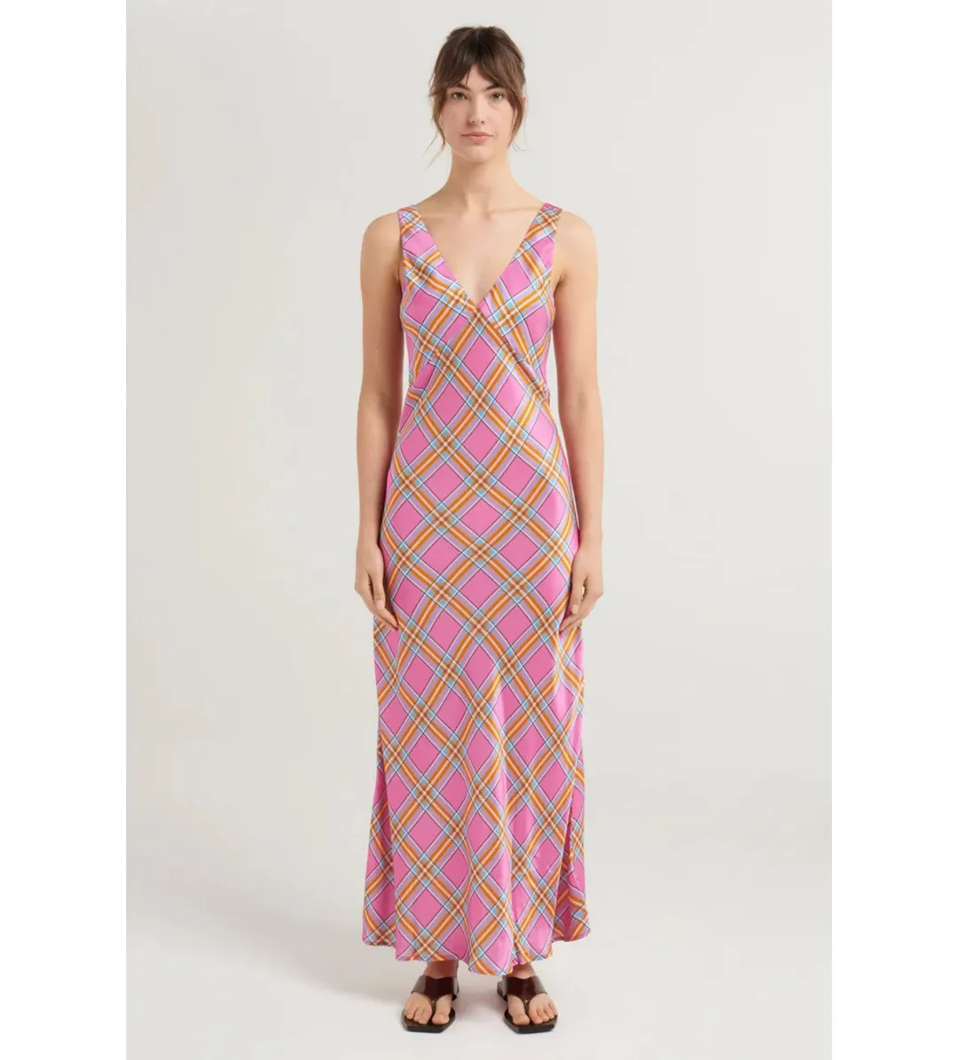 Steele Eadie Dress Pink Check Size AU 10 for rent on The Volte - main image