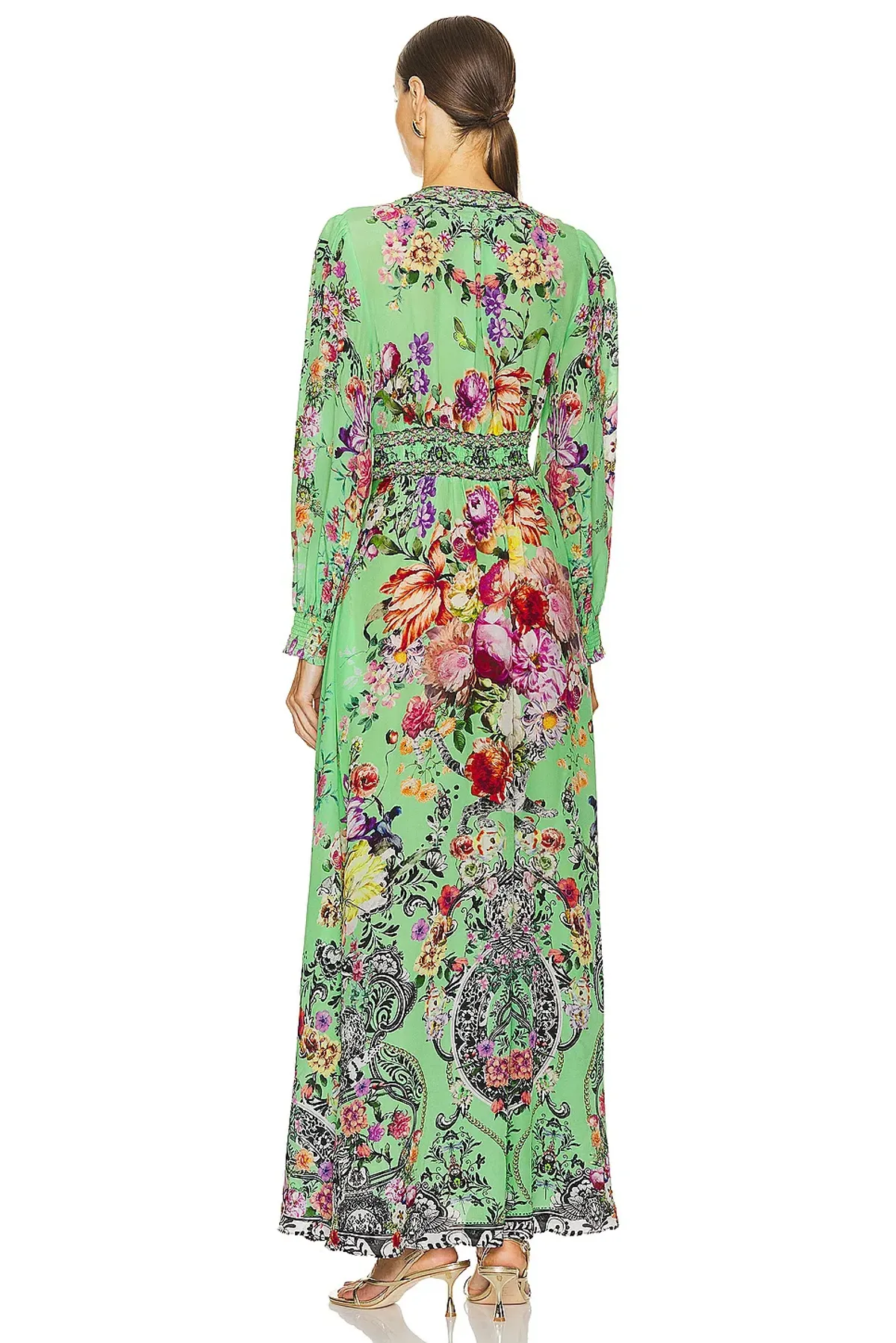 Camilla Button Maxi Dress with Shaped Waistband Porcelain Dream Size S / AU 10 - Image 3