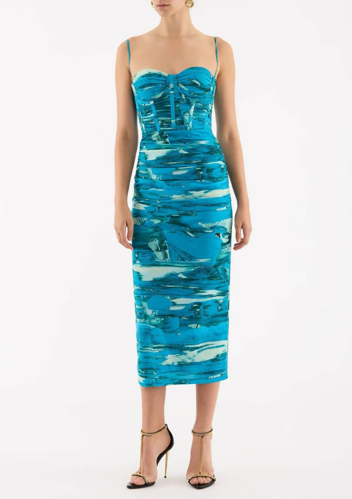 Rebecca Vallance Marine Mirage Midi Dress Blue Size 6 - Image 2