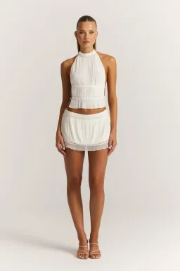 Sasha Therese Perla Top and Skirt Set White Size XXS / AU 4 for rent on The Volte - image 1