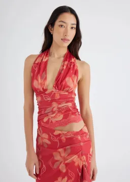 Benni Penelope Halter Maxi Dress Hibiscus Floral Size 8 for rent on The Volte - image 4