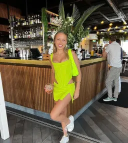 Miaou Campbell Corset in Neon Lime Size 8 for rent on The Volte - image 4