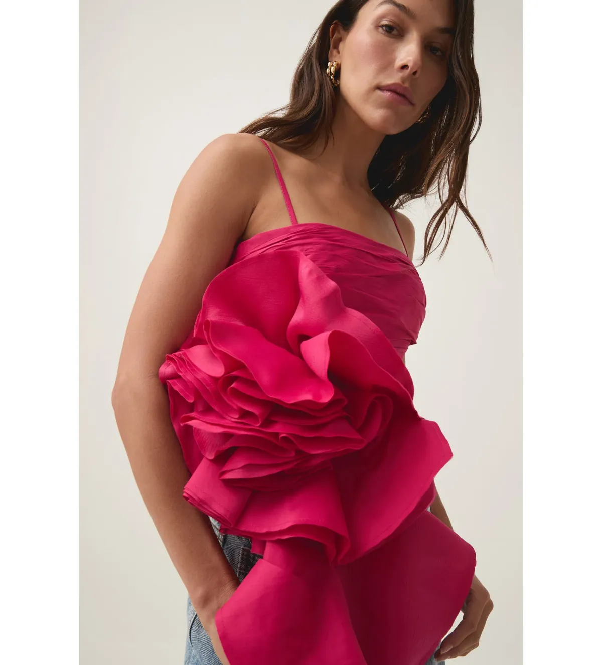 Aje Potion Spiral Top And Mini Skirt Set Rich Magenta Size 8 - Image 1