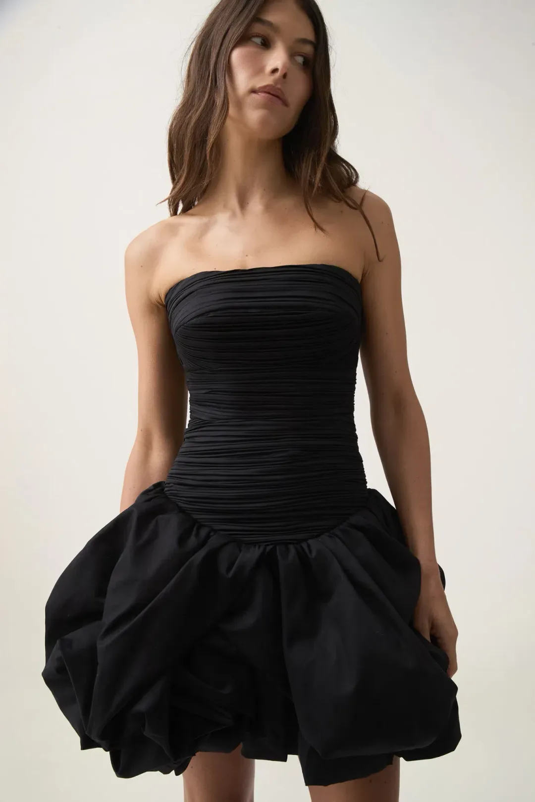 Aje Violette Bubble Hem Mini Dress in Black Size 6 for rent on The Volte - main image