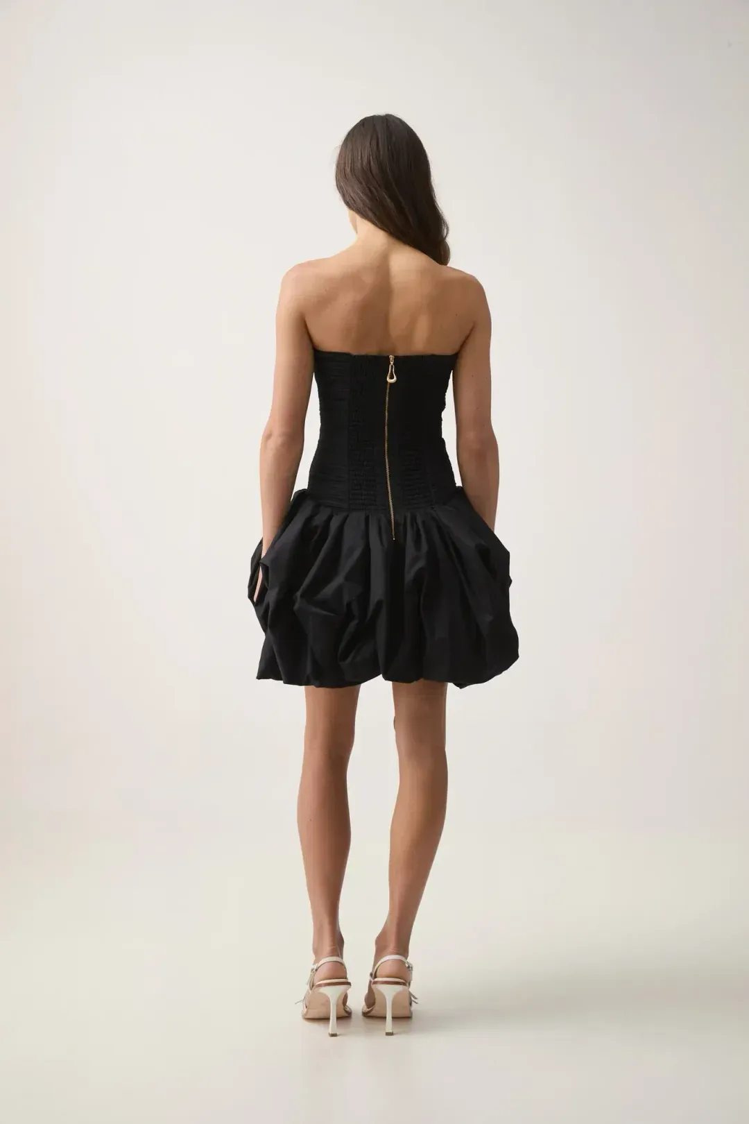 Aje Violette Bubble Hem Mini Dress in Black Size 6 for rent on The Volte - main image