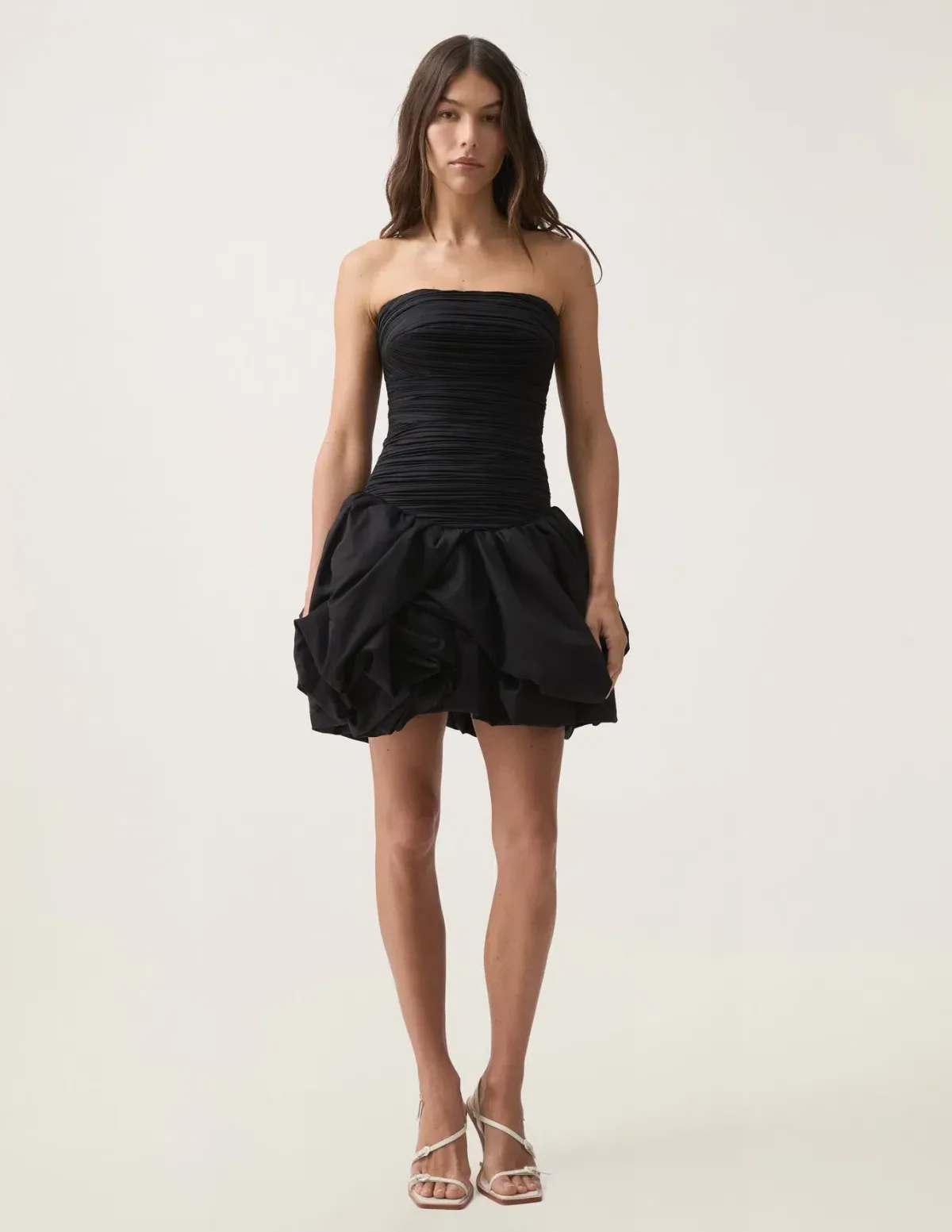 Aje Violette Bubble Hem Mini Dress in Black Size 6 - Image 1