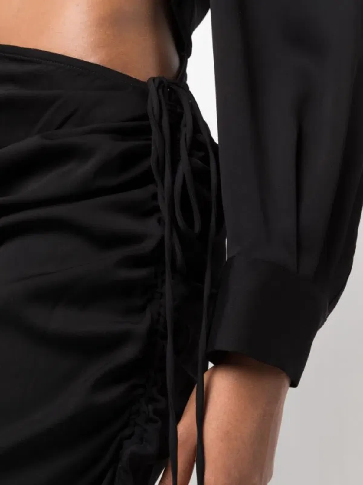 Christopher Esber Ruched Tie Sleeve Dress Black AU 8/US 4 - Image 3