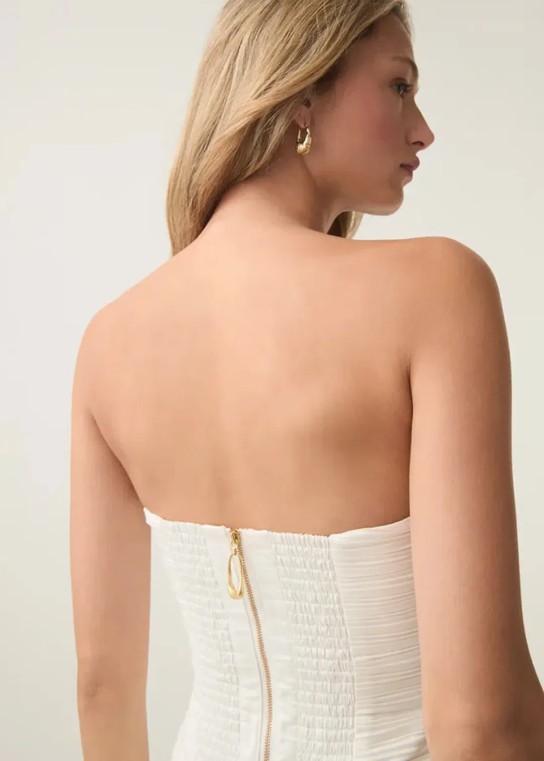 Aje Violette Bubble Hem Mini Dress White Size 8 for rent on The Volte - main image