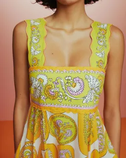 Alemais Diana Summer Midi Dress Yellow Print Size AU 14 for rent on The Volte - image 2