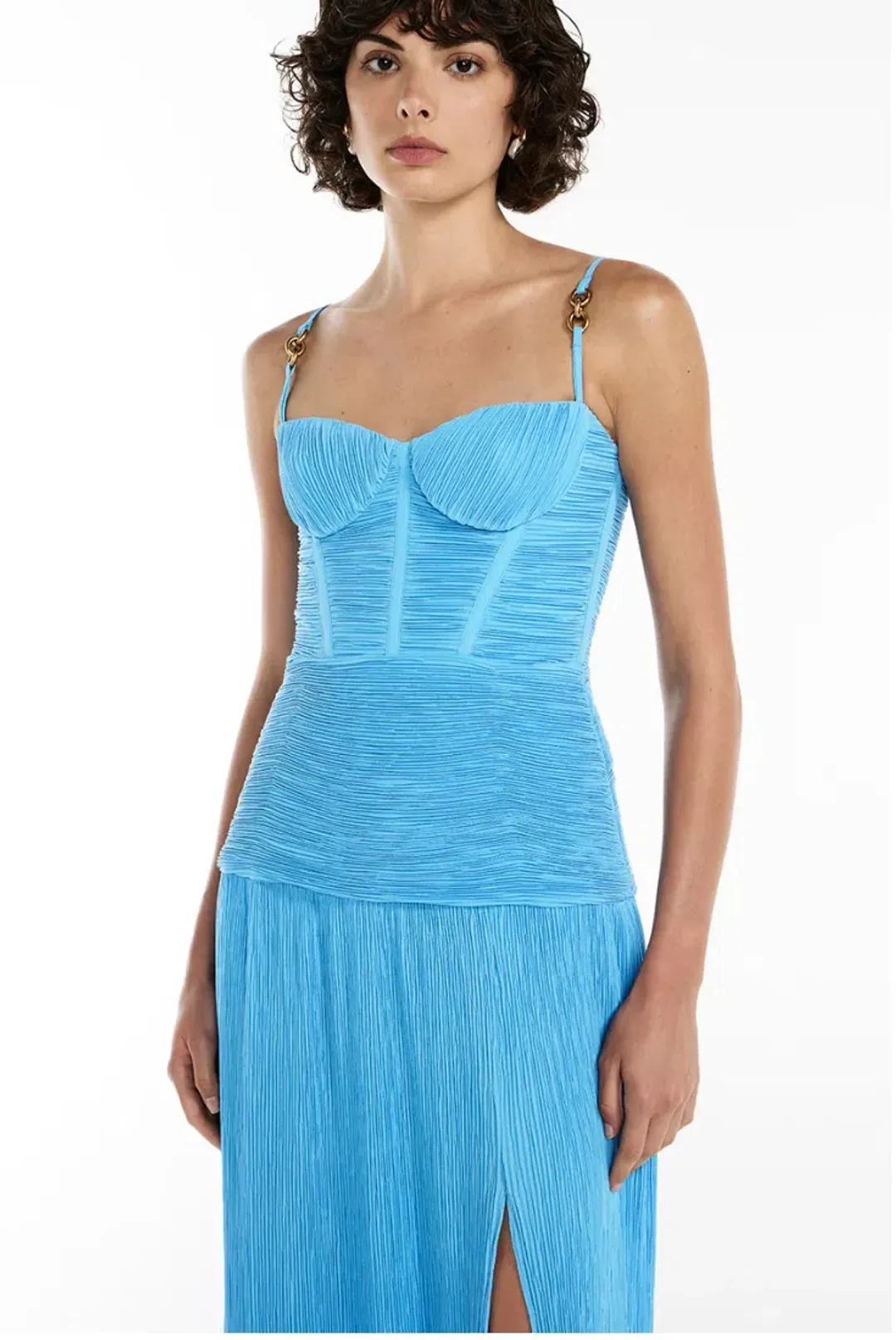 Manning Cartell Double Time Pleat Dress Cerulean Blue Size 10 for rent on The Volte - main image