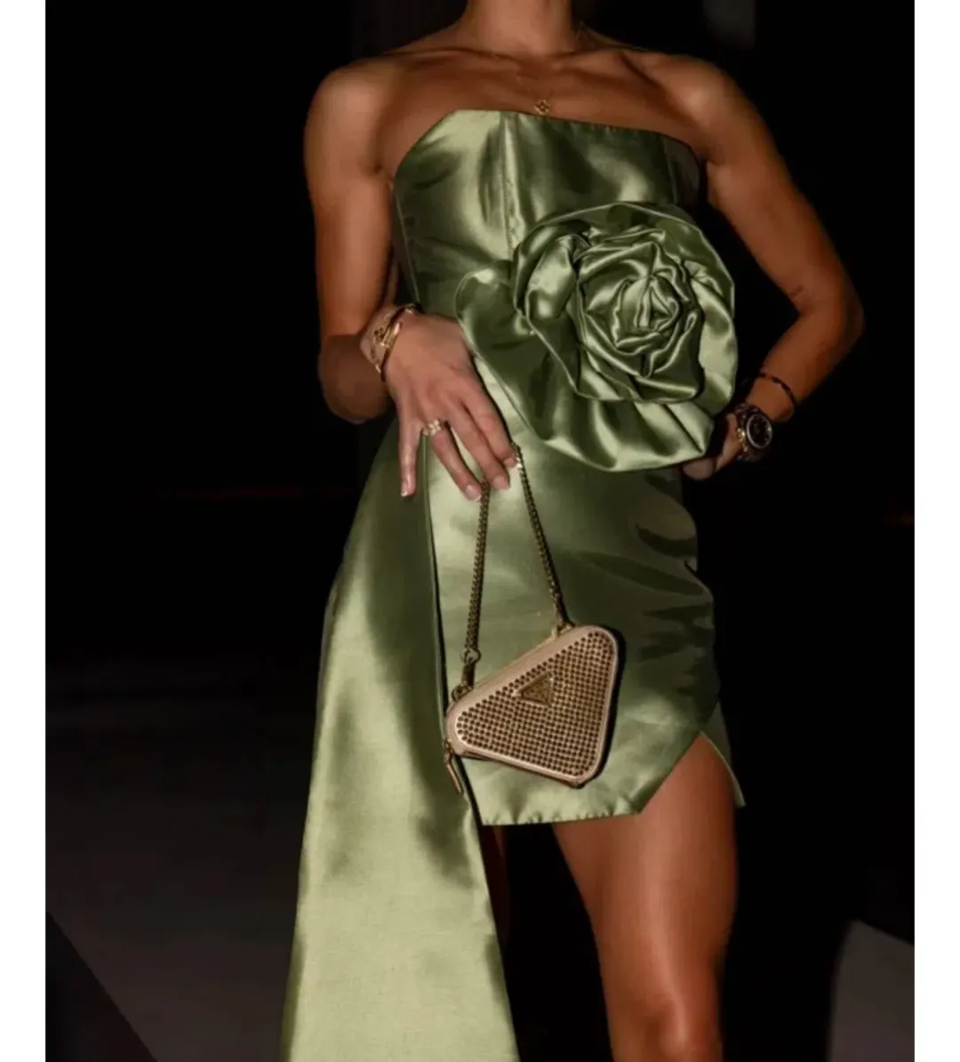 Jafrie By R Nebula Mini Dress Moss Green Size AU 6 for rent on The Volte - main image