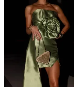 Jafrie By R Nebula Mini Dress Moss Green Size AU 6 for rent on The Volte - image 3