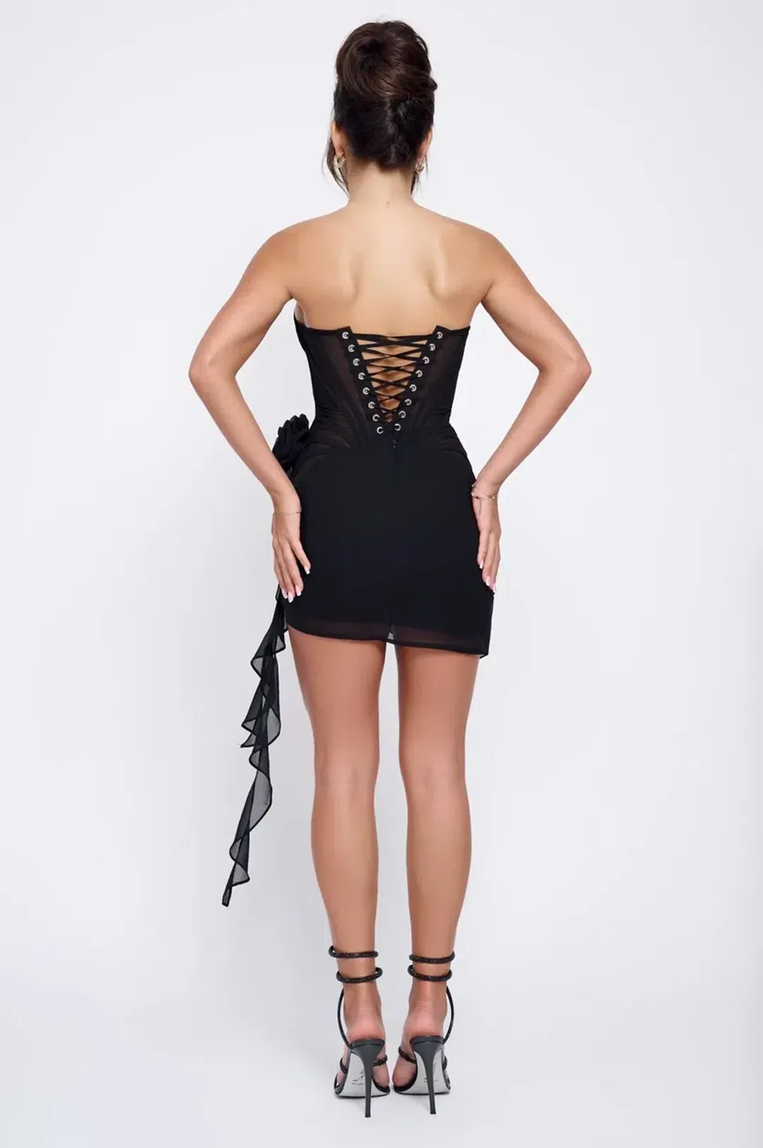 Lani Lou Camellia Mini Dress Black Size XS / AU 6 for rent on The Volte - main image