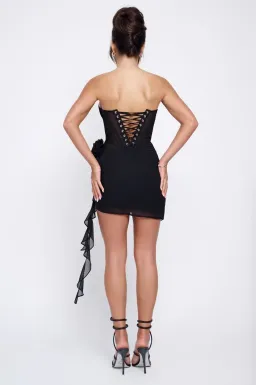 Lani Lou Camellia Mini Dress Black Size XS / AU 6 for rent on The Volte - image 4
