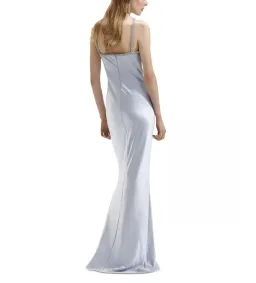 Self-Portrait Satin Diamante Halter Gown in Blue Size AU 8 for rent on The Volte - image 4