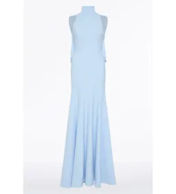 Carla Zampatti Crepe Panelled Gown Pale Blue Size AU 6 for rent on The Volte - image 6