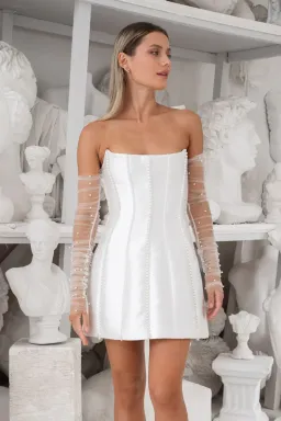 Eliya The Label Kayla Mini Dress White Size AU 8 for rent on The Volte - image 3