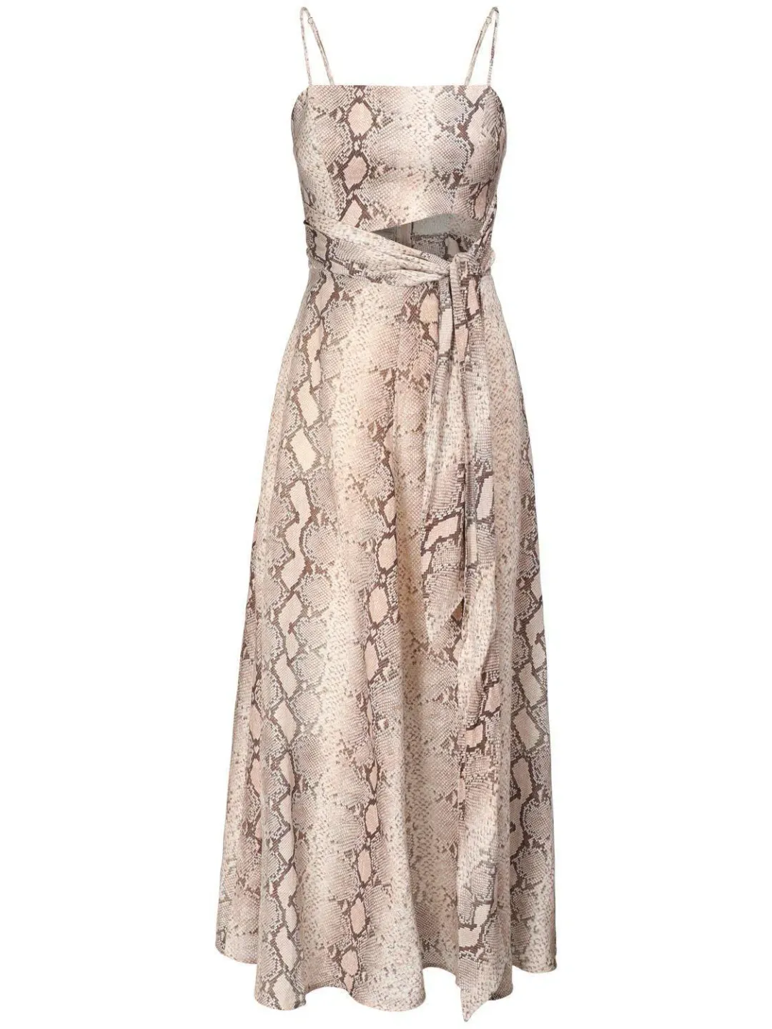 Zimmermann Bellitude Python Cut Out Midi Dress Animal Print Size 1 / AU 10 for rent on The Volte - main image